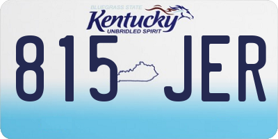 KY license plate 815JER