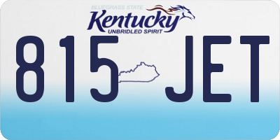 KY license plate 815JET