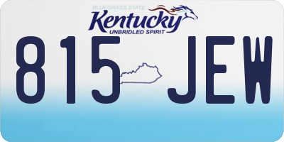 KY license plate 815JEW