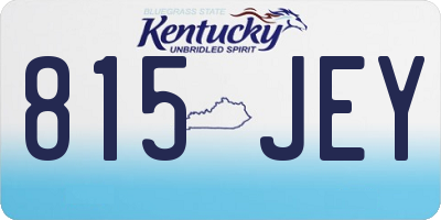 KY license plate 815JEY