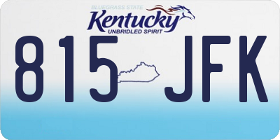 KY license plate 815JFK