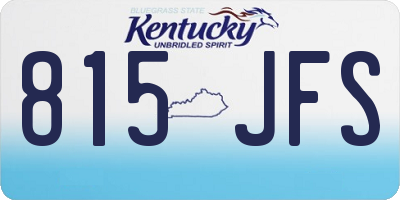 KY license plate 815JFS