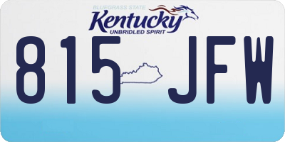 KY license plate 815JFW