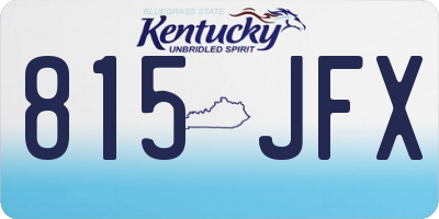 KY license plate 815JFX