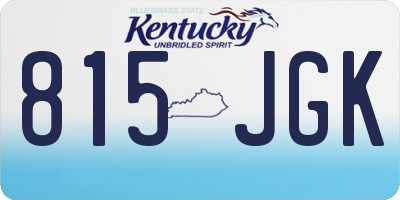 KY license plate 815JGK