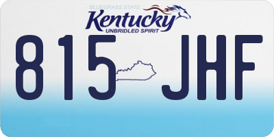 KY license plate 815JHF