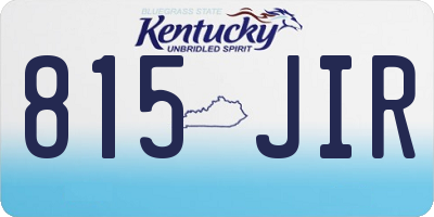 KY license plate 815JIR