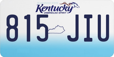 KY license plate 815JIU