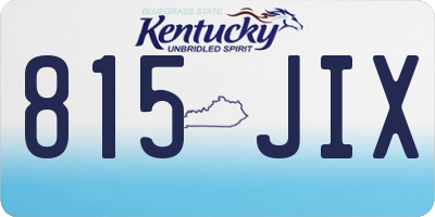 KY license plate 815JIX