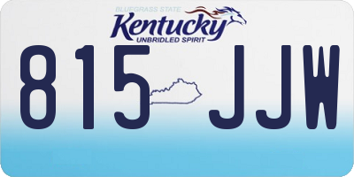 KY license plate 815JJW