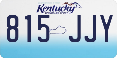KY license plate 815JJY