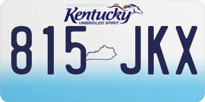 KY license plate 815JKX