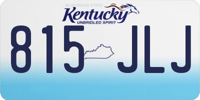 KY license plate 815JLJ