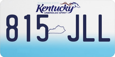 KY license plate 815JLL