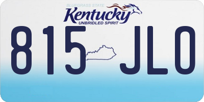 KY license plate 815JLO