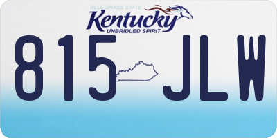 KY license plate 815JLW