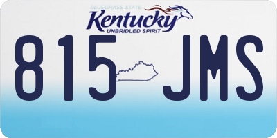 KY license plate 815JMS