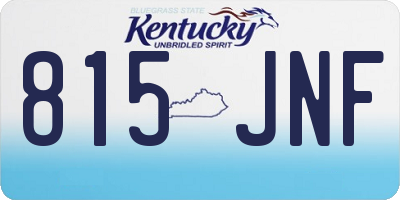 KY license plate 815JNF