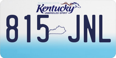 KY license plate 815JNL