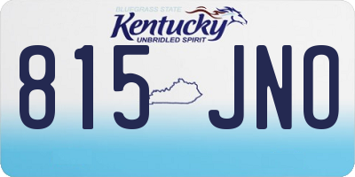 KY license plate 815JNO