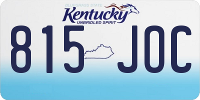 KY license plate 815JOC
