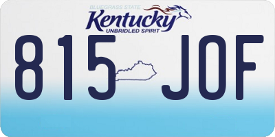 KY license plate 815JOF