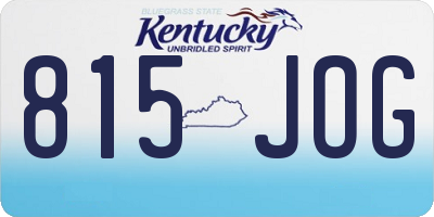 KY license plate 815JOG