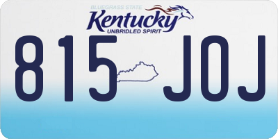 KY license plate 815JOJ