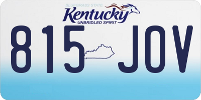 KY license plate 815JOV