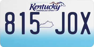 KY license plate 815JOX