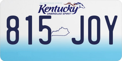 KY license plate 815JOY