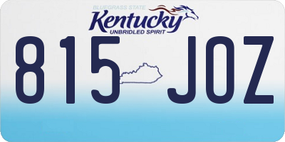 KY license plate 815JOZ