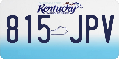 KY license plate 815JPV