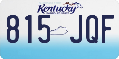 KY license plate 815JQF