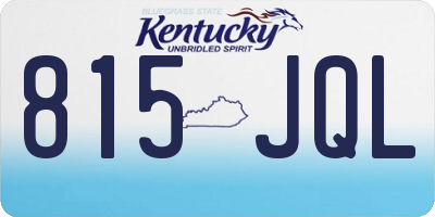 KY license plate 815JQL