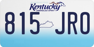 KY license plate 815JRO