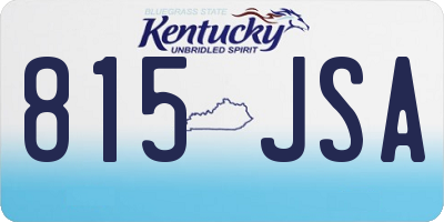 KY license plate 815JSA