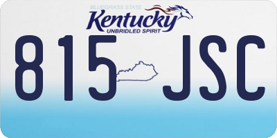 KY license plate 815JSC