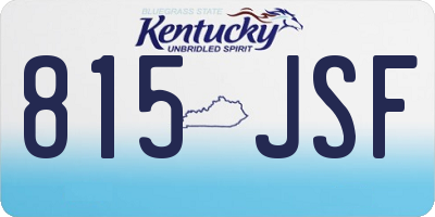 KY license plate 815JSF