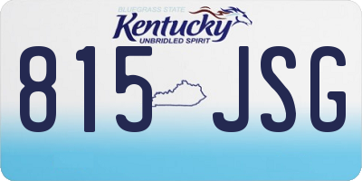 KY license plate 815JSG