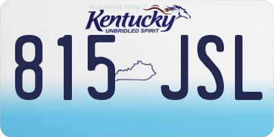 KY license plate 815JSL