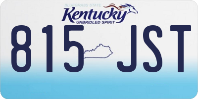 KY license plate 815JST