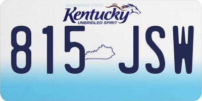 KY license plate 815JSW