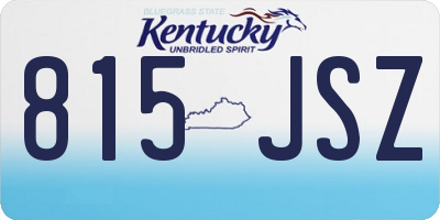 KY license plate 815JSZ