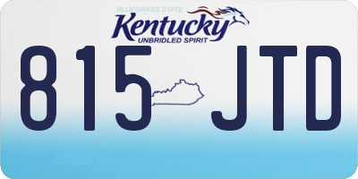 KY license plate 815JTD
