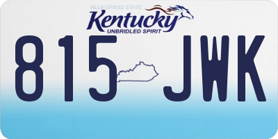 KY license plate 815JWK
