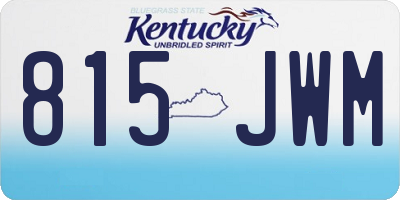 KY license plate 815JWM