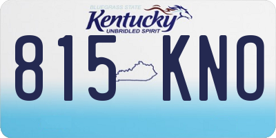 KY license plate 815KNO