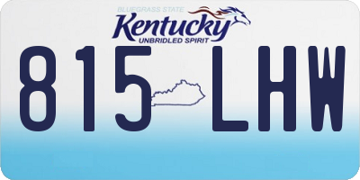 KY license plate 815LHW