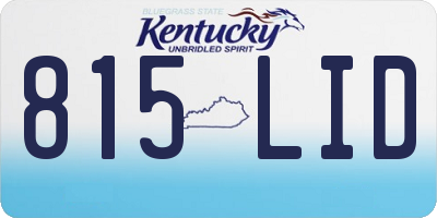 KY license plate 815LID